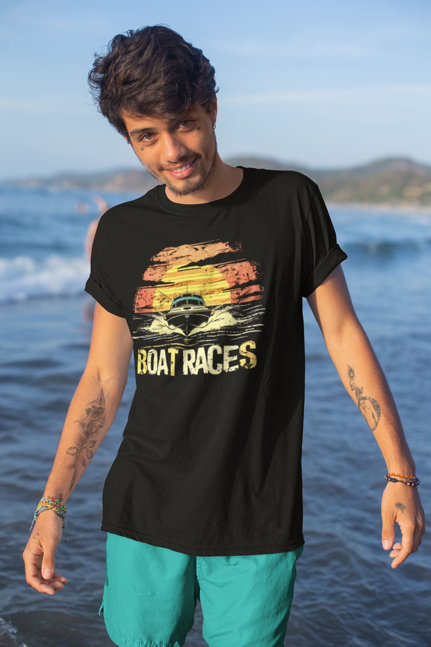 "Boat Racing Nautical T-Shirt - Marine Motorboat Design for Enthusiasts"