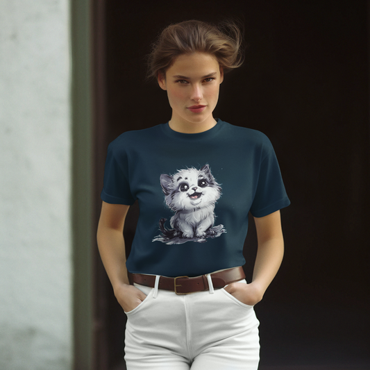 Happy Silver Kitten T-shirt design