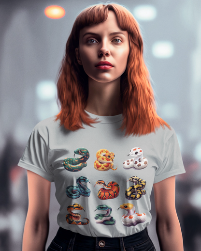 Nine Colorful Snakes T-shirt design