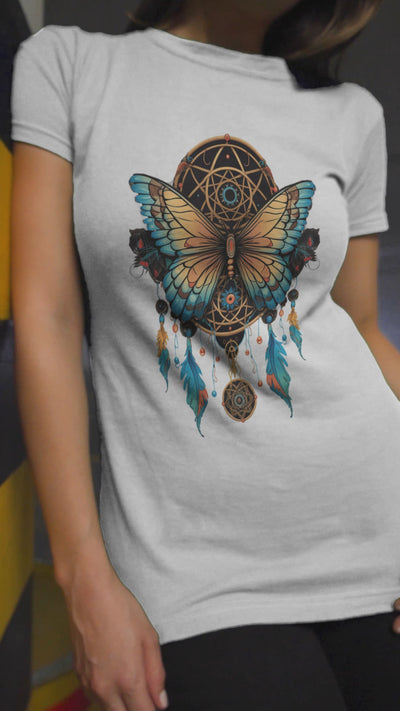 Amazing insects collection: A dark dreamcatcher with a butterfly