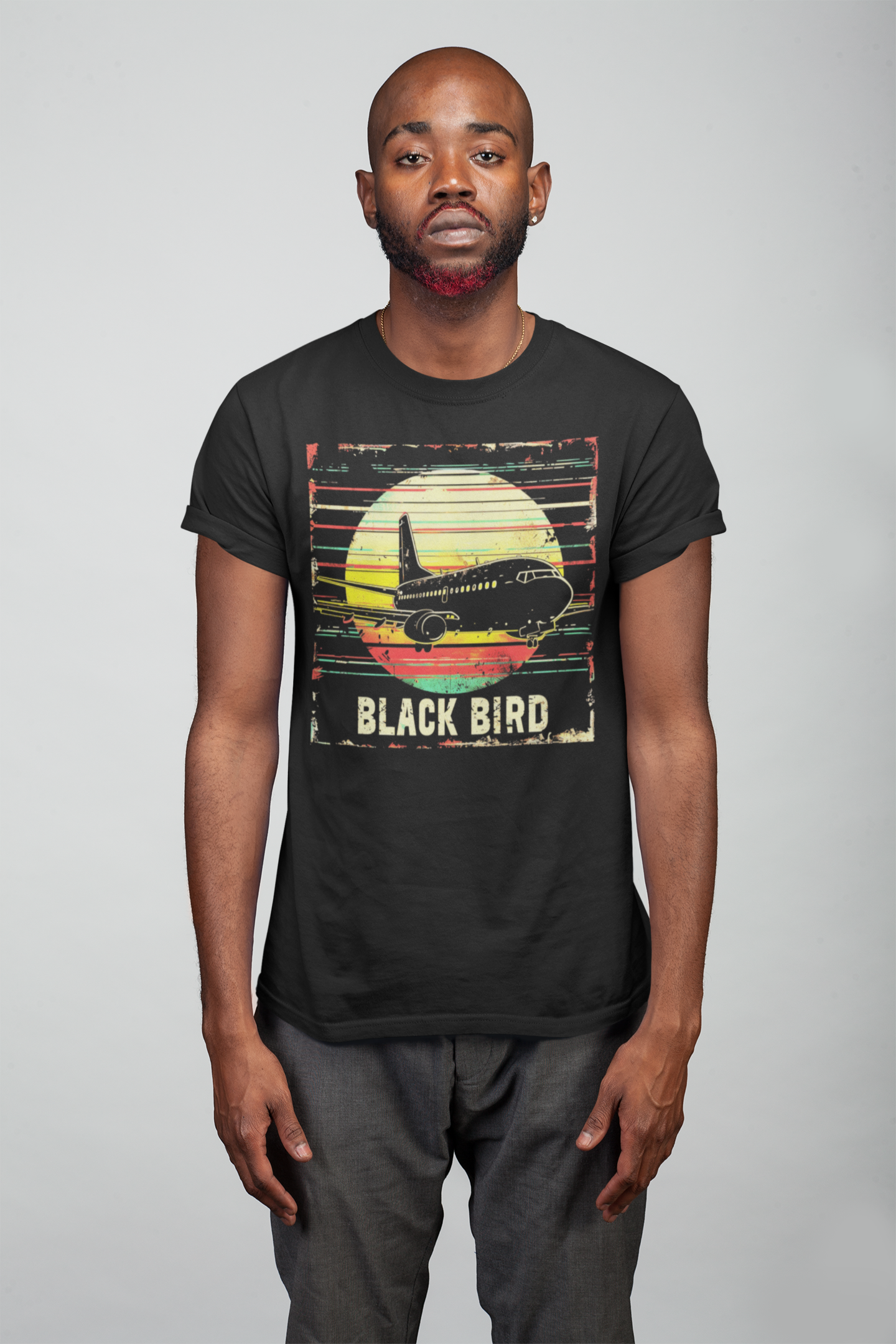 "Black Bird Jetliner Aviation T-Shirt – Bold Graphic Tee for Aviation Enthusiasts"