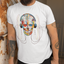 Graphical skeletons collection: Skull with Headphones Suprematism Design