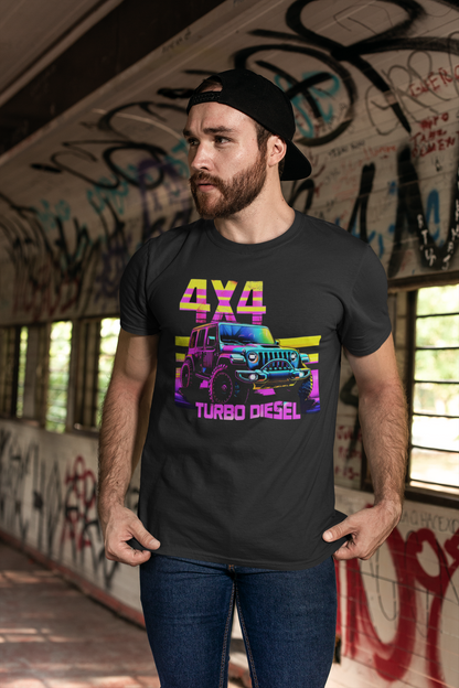 "Purple 4x4 Turbo Diesel Adventure T-Shirt – Power Meets Performance"