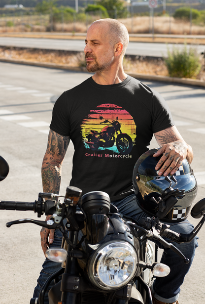 "Classic Cruiser Motorcycle T-Shirt – Vintage Bike Graphic Tee for Bikers"