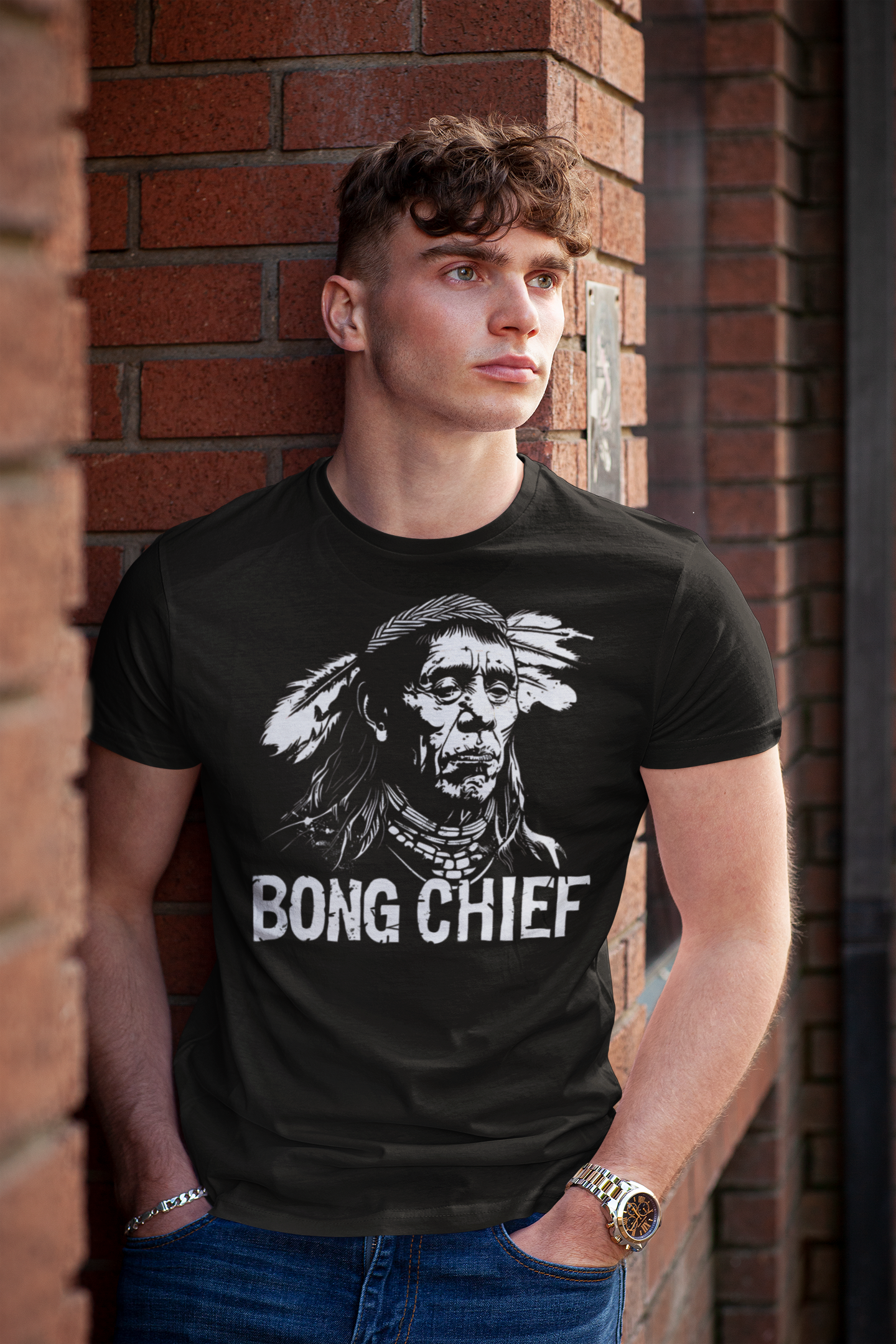 "Old Bong Chief" Adult T-Shirt Design