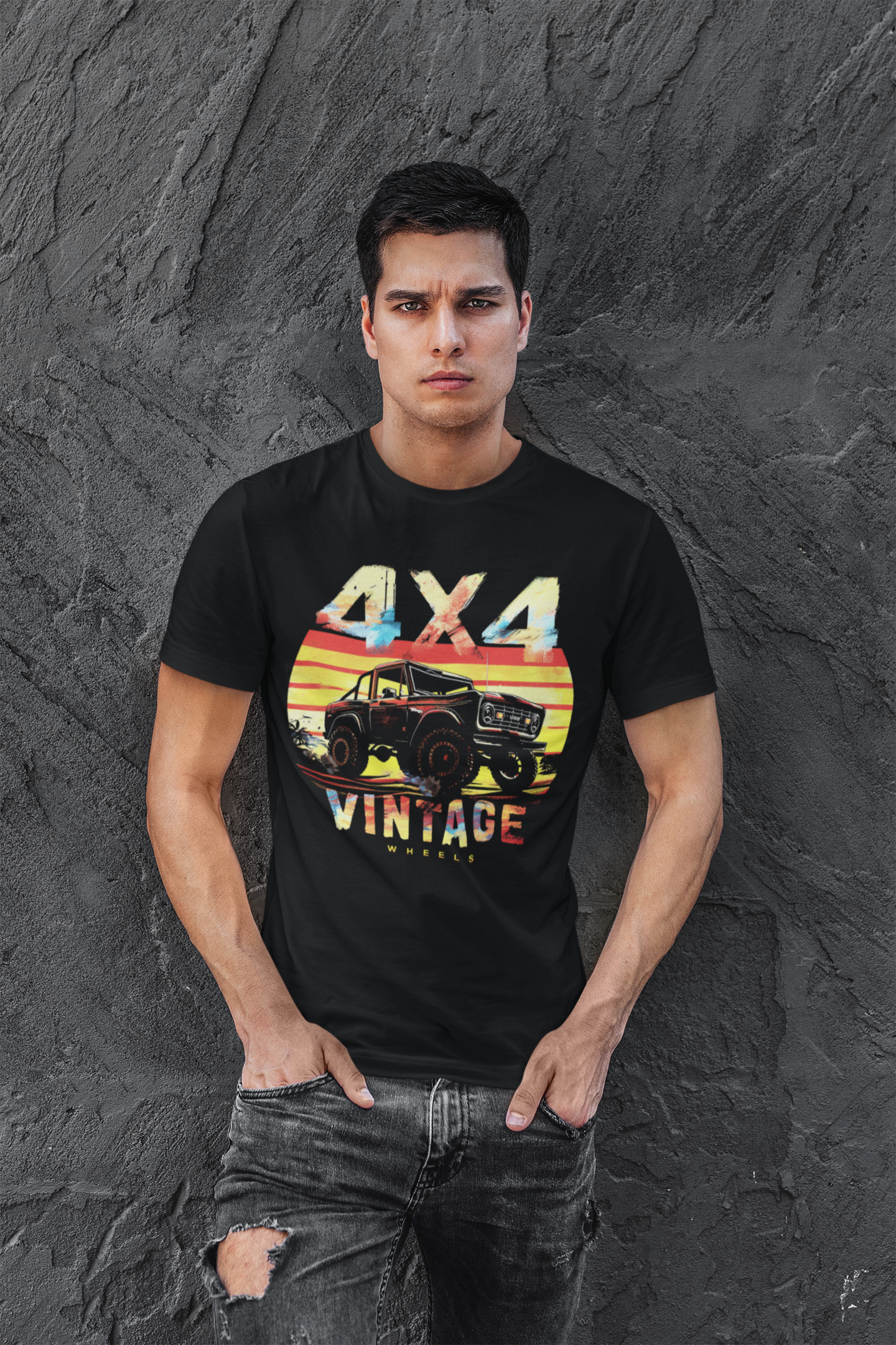 "4x4 Vintage Car Adventures T-Shirt – Classic Style Meets Off-Road Power"