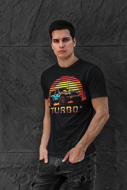 "Old Timer 4x4 Turbo Adventures T-Shirt – Vintage Muscle with Turbo Power"