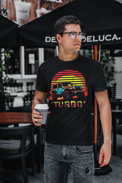 "Old Timer 4x4 Turbo Adventures T-Shirt – Vintage Muscle with Turbo Power"