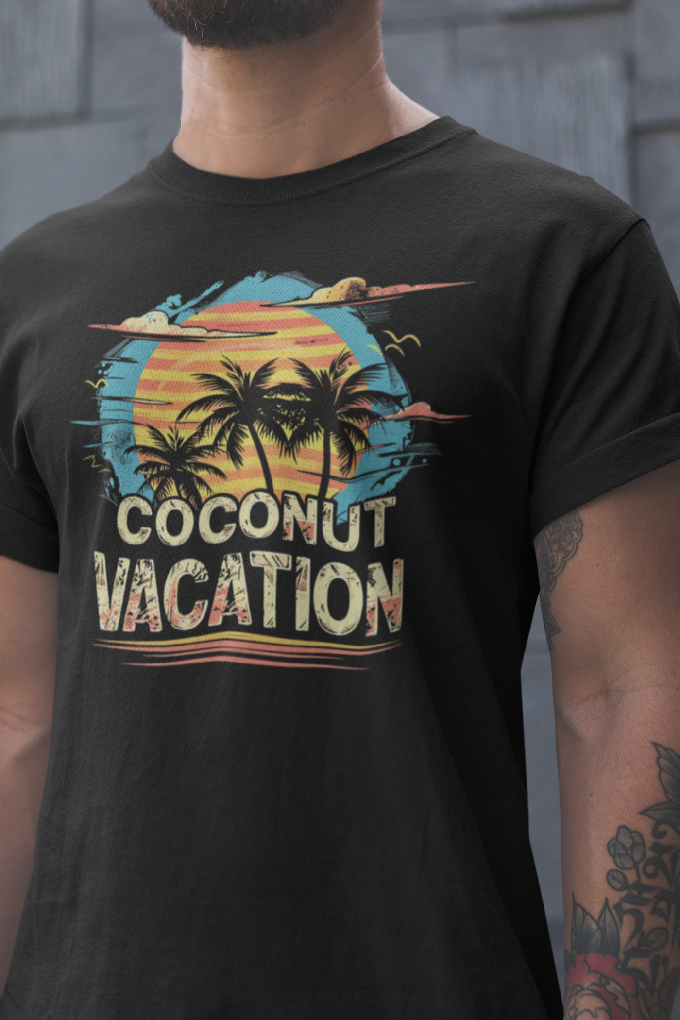 "Coconut Palms Vacation T-Shirt - Tropical Island Getaway, Summer Vibes Tee"