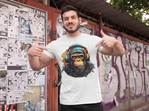 Apes design collection: Groovy gorilla in headphones