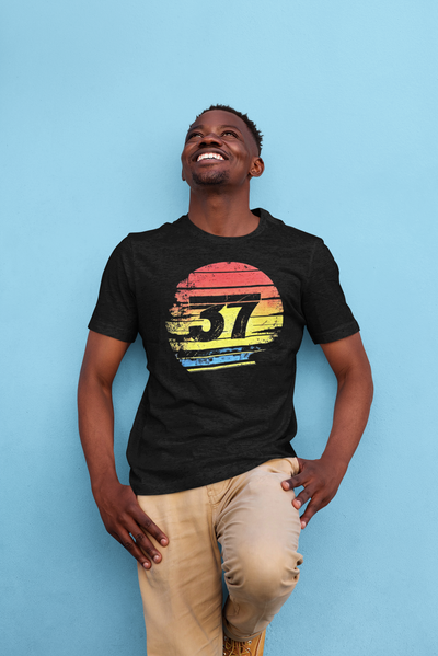 Favorite 37 Number Sunset T-Shirt | Unique Graphic Tee for Fans of Iconic Numbers