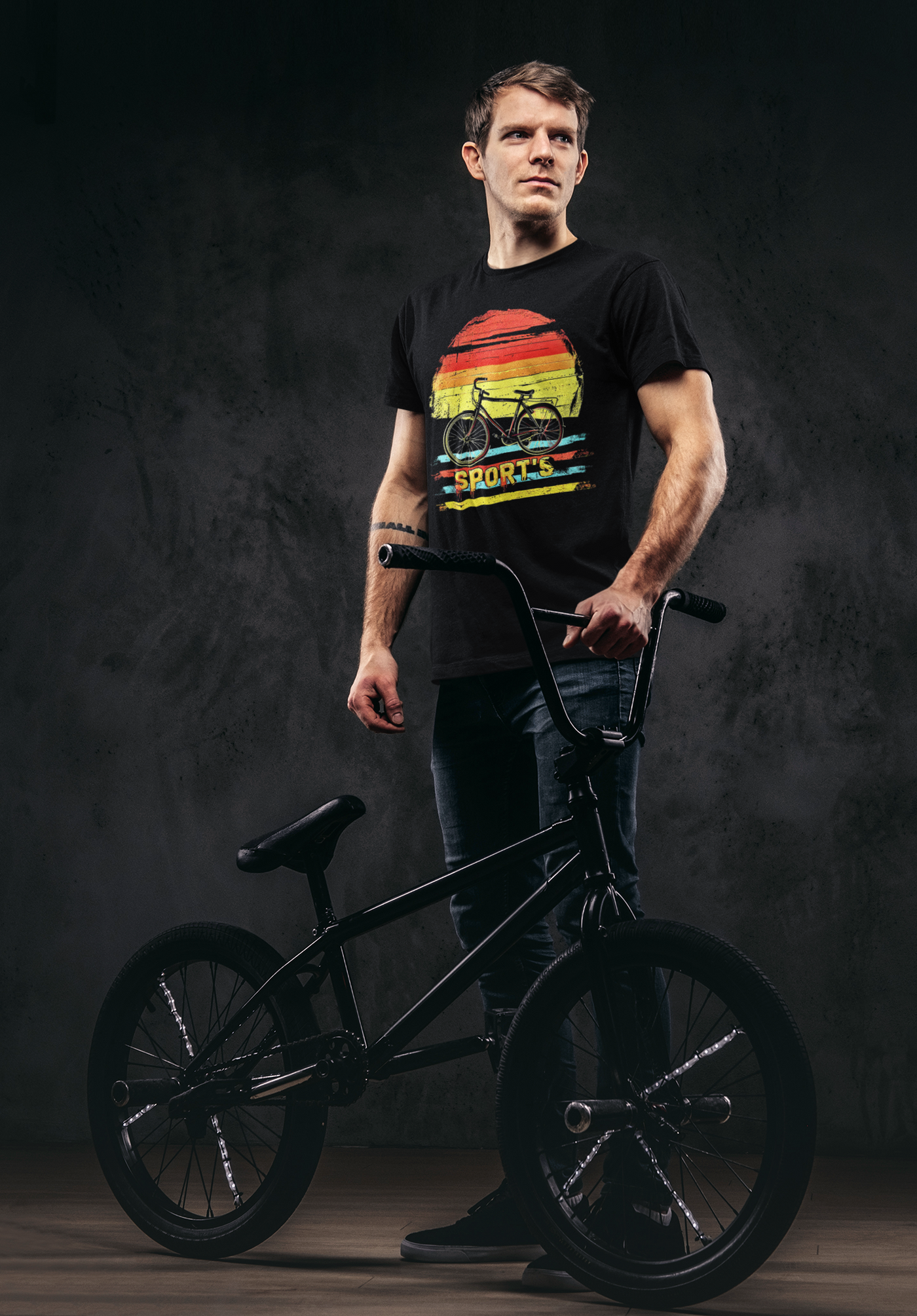 Classic Street Bicycle Sunset Graphic Tee | Retro Cyclist Vibes