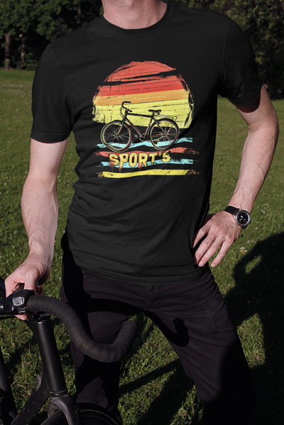 Classic Street Bicycle Sunset Graphic Tee | Retro Cyclist Vibes