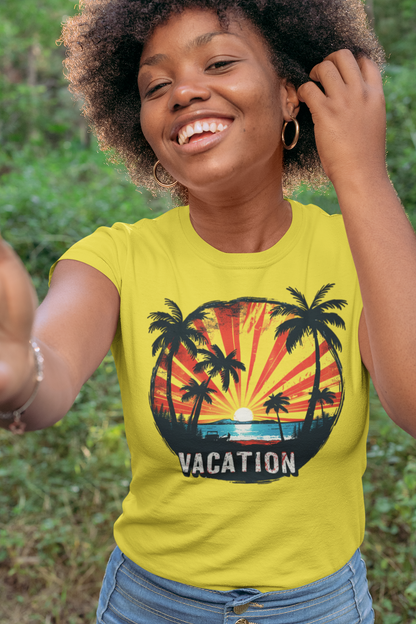 Sunset Palms Vacation T-Shirt – Retro Tropical Vibes for Your Getaway