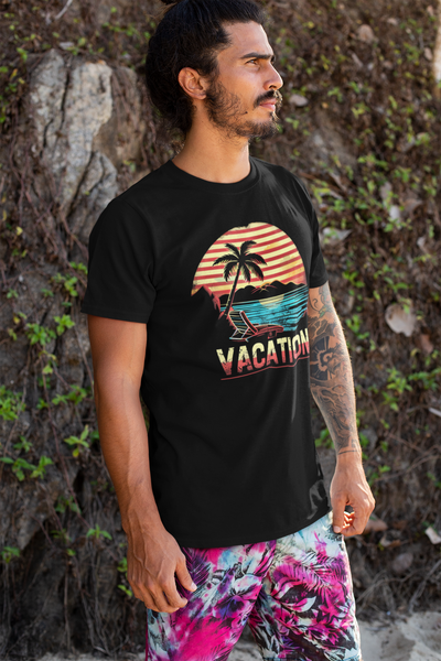 Tropical Palm Vacation T-Shirt - Relaxed Fit, Beach Vibes Graphic Tee