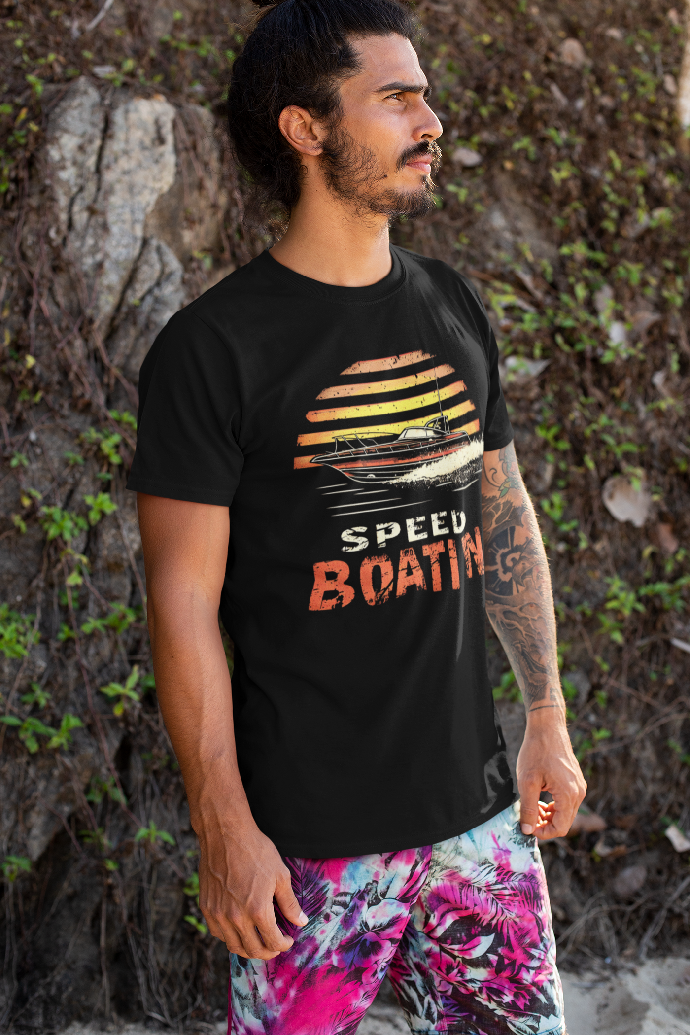 "Speed Boating Nautical T-Shirt - High-Octane Marine Adventure Design"