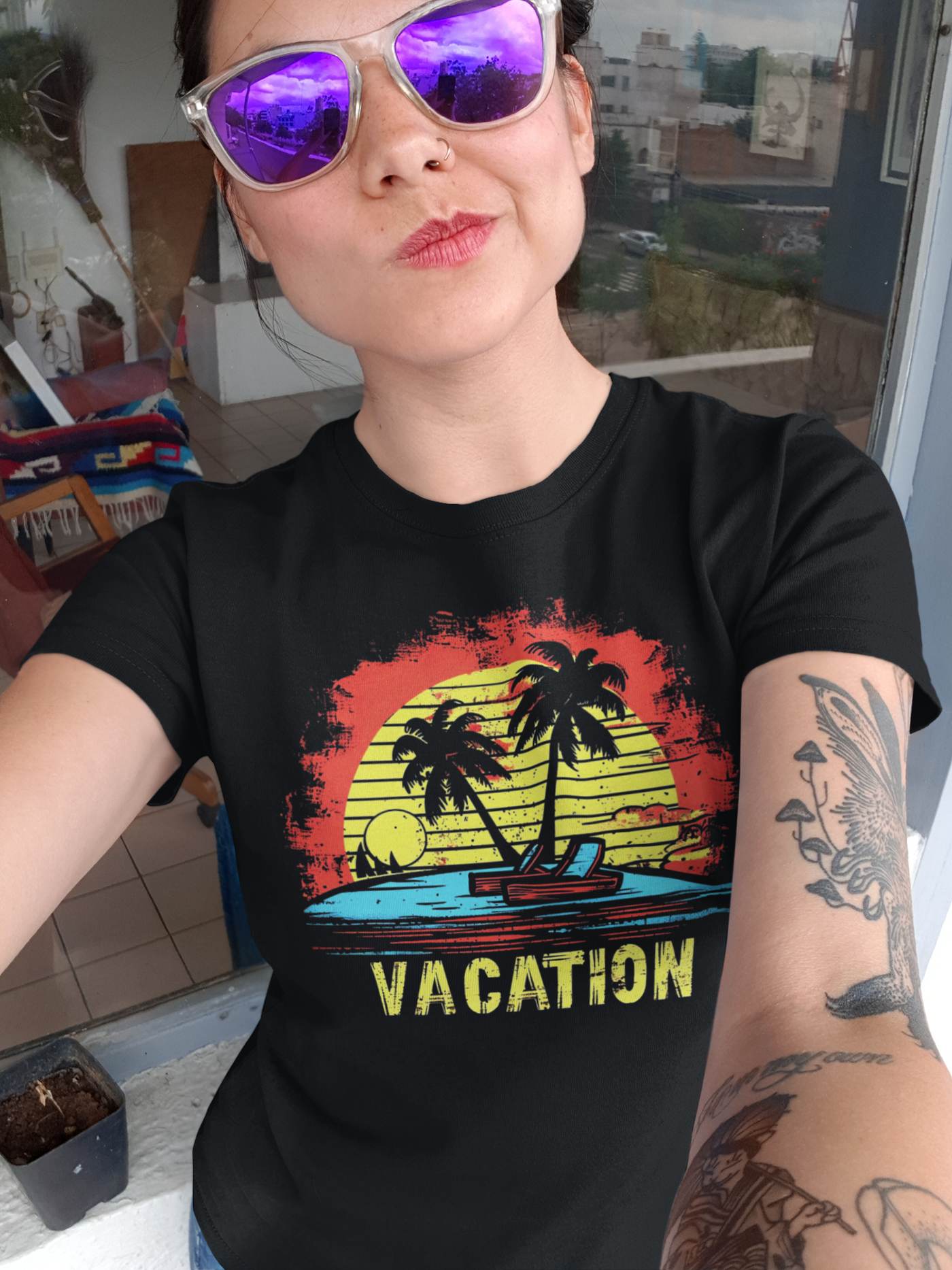 Sunset Vacation Island T-Shirt – Tropical Paradise Vibes