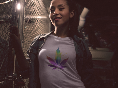 Cannabis art collection: Rainbow cannabis leaf