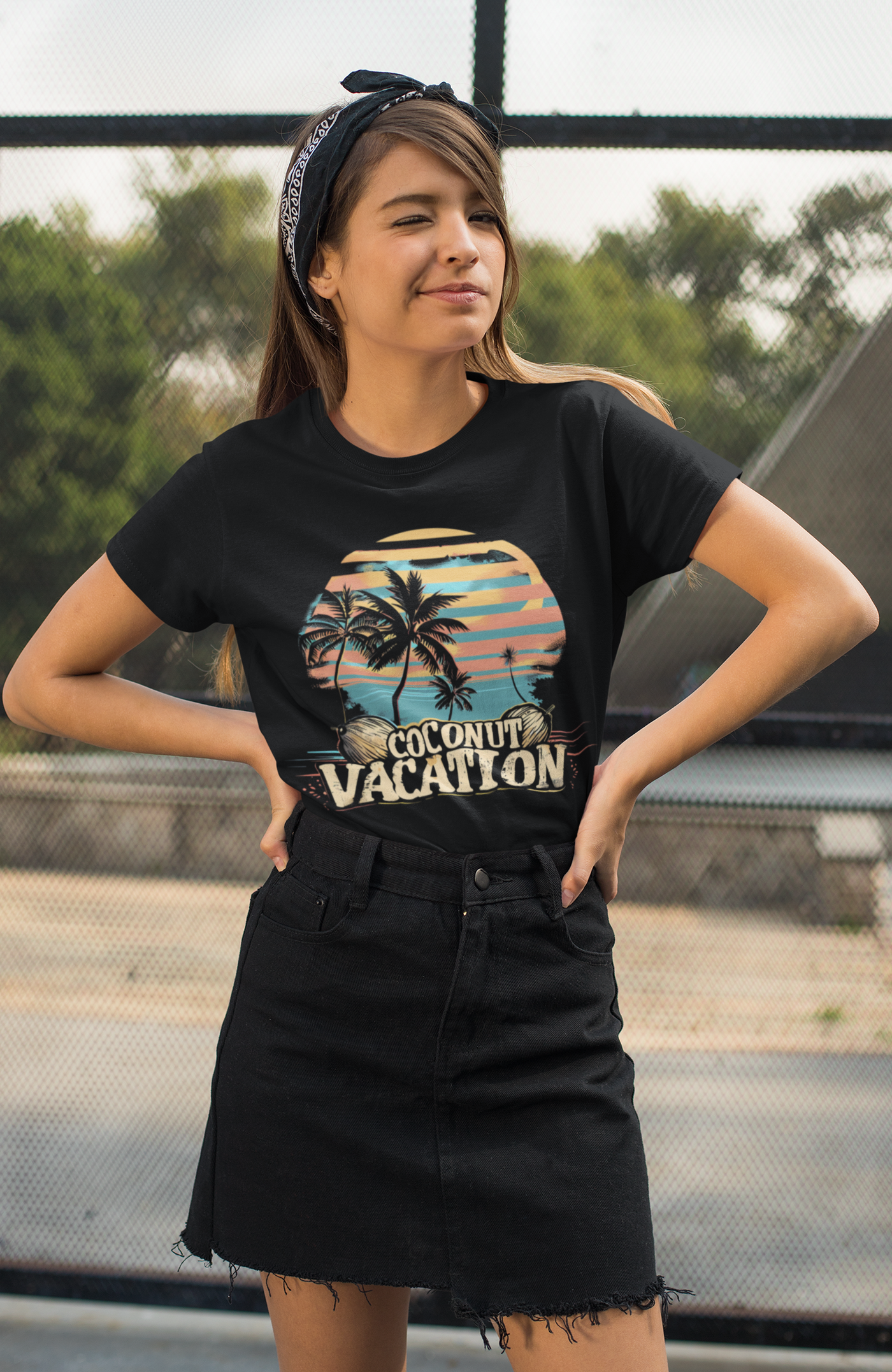 "Coconut Vacation T-Shirt - Tropical Island Vibes, Summer Beachwear"