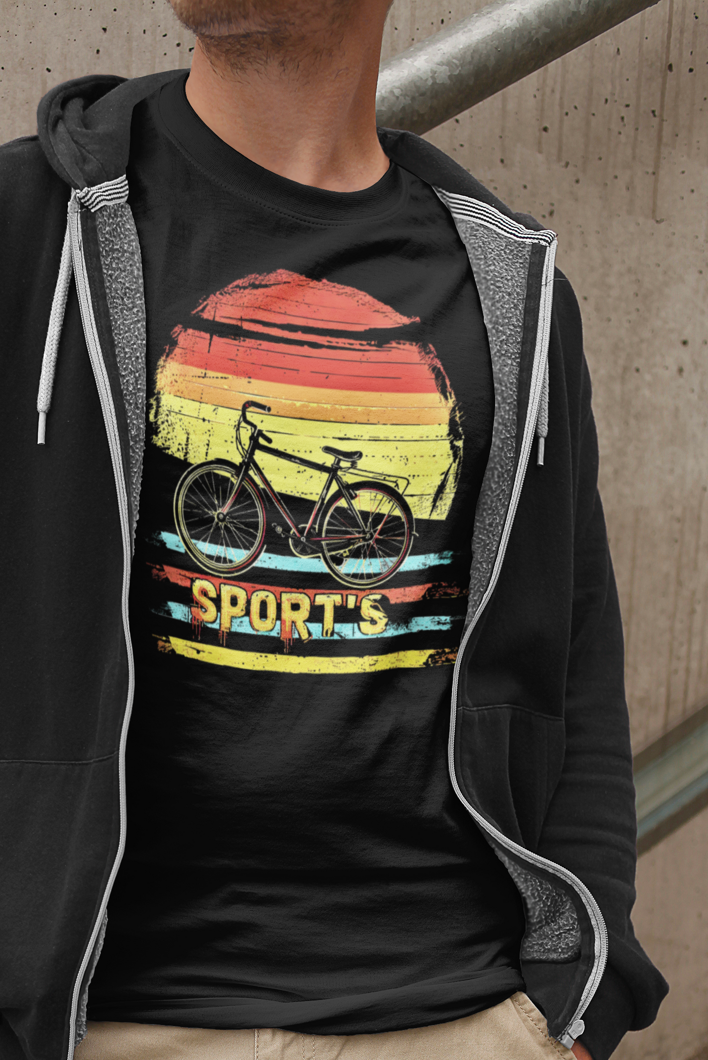 Classic Street Bicycle Sunset Graphic Tee | Retro Cyclist Vibes