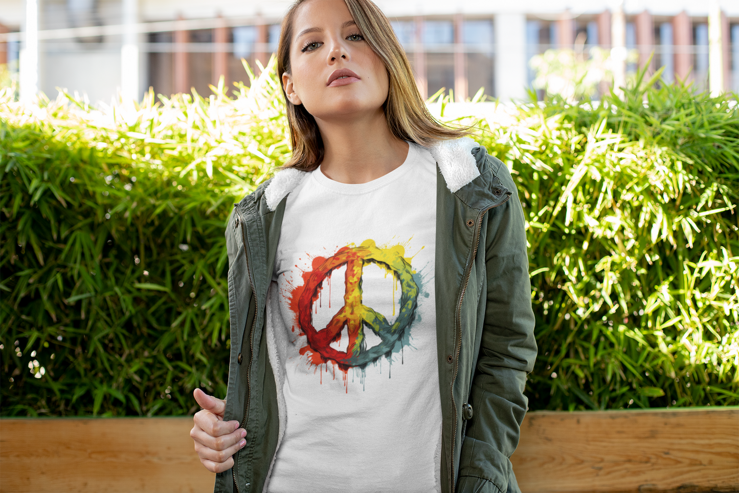 SAY NO TO WAR COLLECTION: Peace and love sign in color