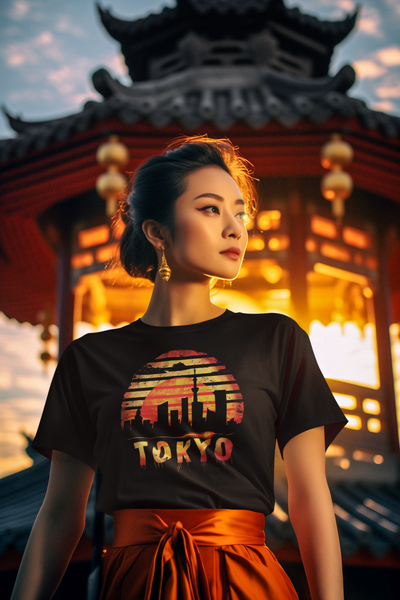 "Tokyo Sunset Graphic T-Shirt - Japanese-Inspired Unisex Tee"