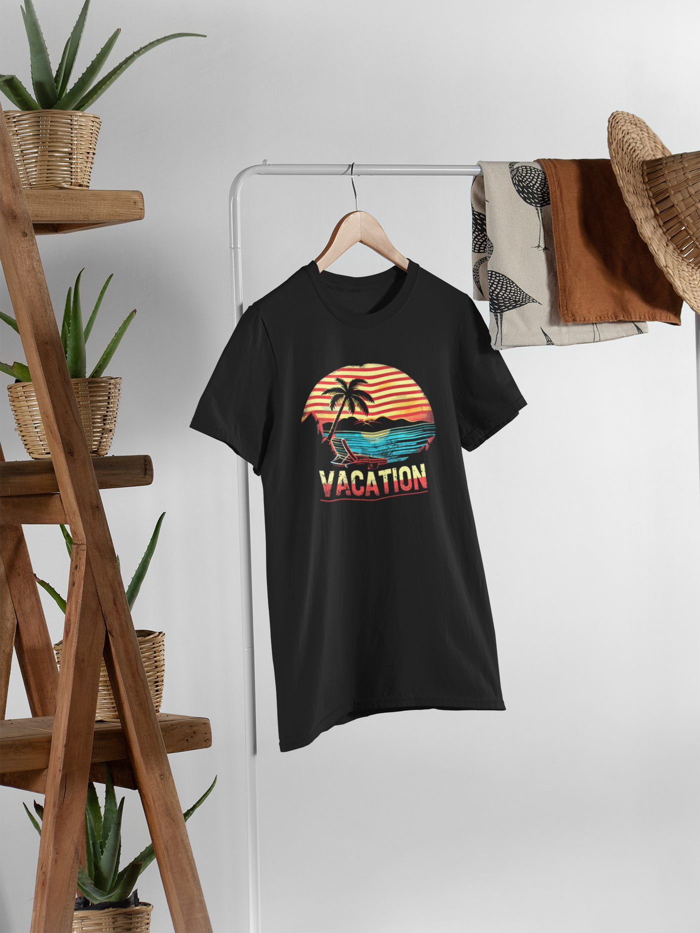 Tropical Palm Vacation T-Shirt - Relaxed Fit, Beach Vibes Graphic Tee