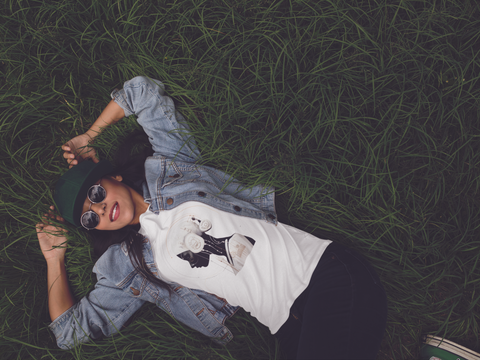 Love to music collection: Black woman in headphones